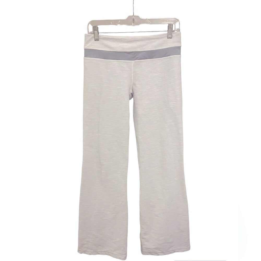 Lululemon Groove Pant Denim womens white gray wide leg legging yoga pants sz 6